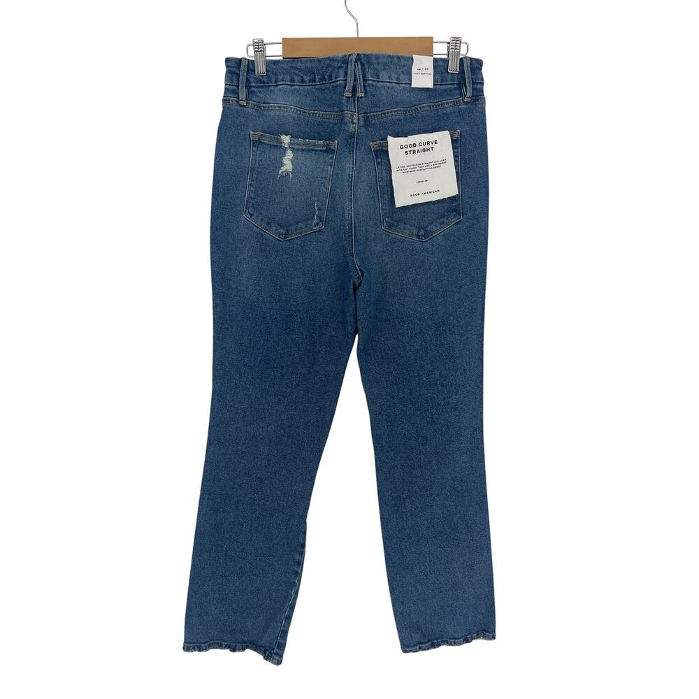 Good American Good Curve Straight Distressed Jeans 12/31 - Picture 4 of 7